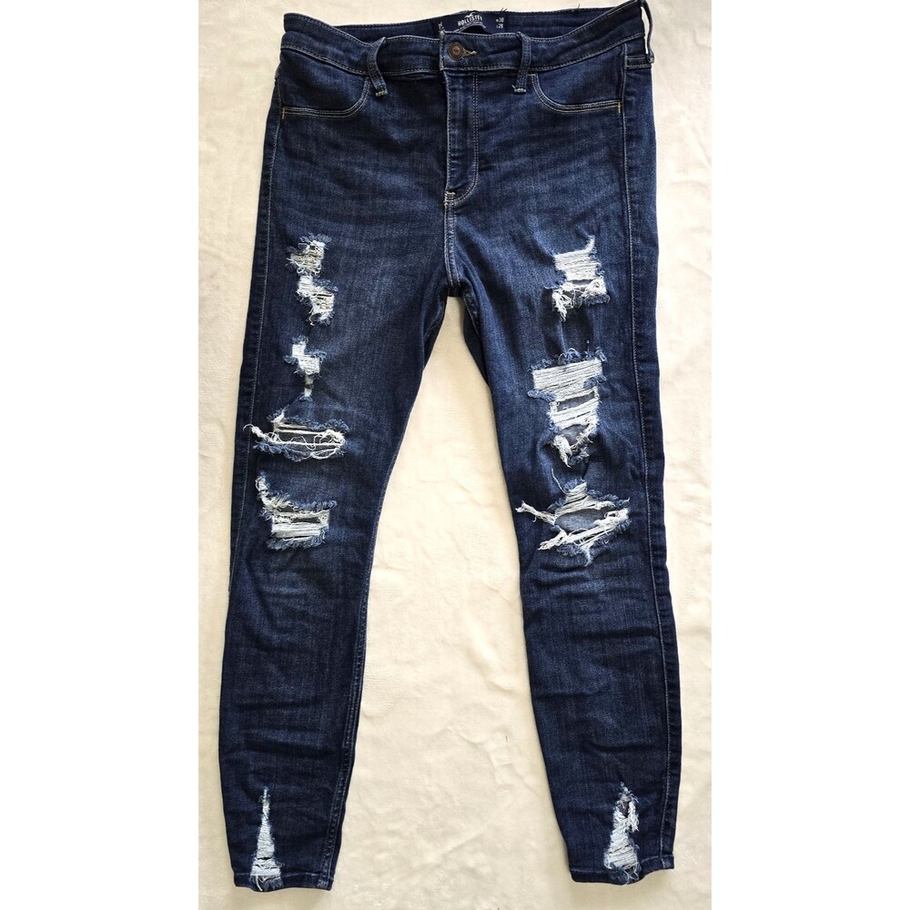 Hollister High Rise Crop Jean Legging Dark Blue Jeans Women's Size 11R W30 L26